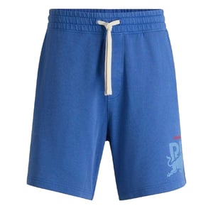 Hugo Heren Gewassen Elastische Taille Relaxed Fit Sweat Shorts (Medium Blauw)