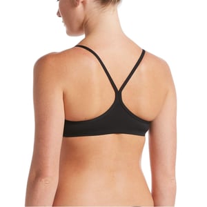 Nike Bikinitop met logo en racerback voor dames (Zwart)