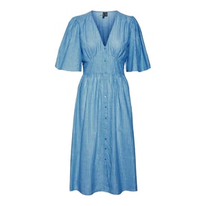 Vero Moda Dames Ines V Hals Midi Jurk (Riviera)