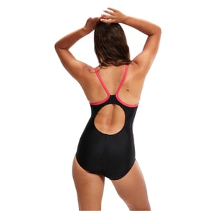 Speedo Dames/Dames Dive Muscleback ééndelig zwempak (Zwart/Lila)