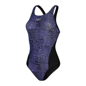 Speedo Eendelig dameszwempak met slangenprint (ZWART/BLAUW)