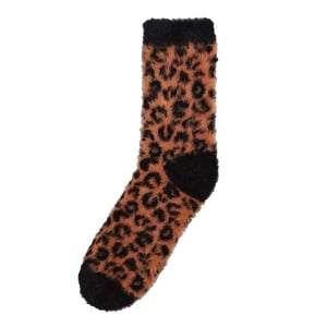 Miso Ankelstrumpor med leopardmönster för kvinnor/damer (Brun/Svart)