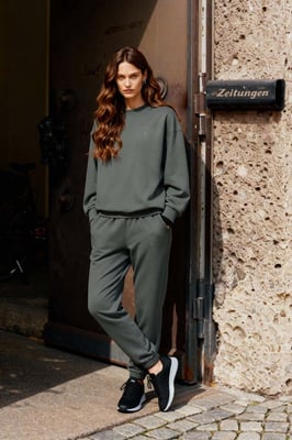 Oversized Crew Neck Sweatshirt en Broek Set