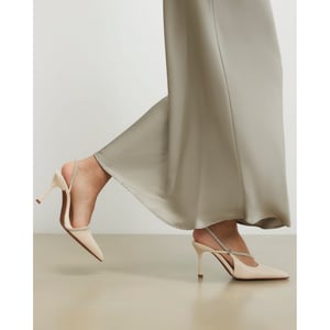 River Island Womens Cream Diamante Slingback Court Heels