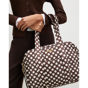 River Island Womens Brown Polka Dot Quilted Holdall Bag