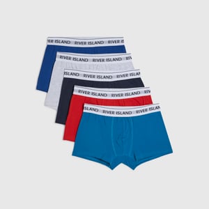 River Island Mens Red Multi Colour Pack Of 5 Trunks
