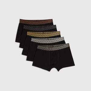 River Island Mens Black Pack Of 5 Metallic Rr Trunks