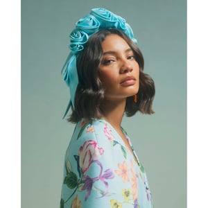 River Island Womens Blue Premium Rose 3d Floral Headband