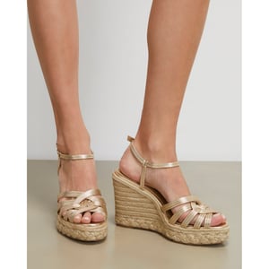 River Island Womens Sandals Gold Caged Wedge Heel