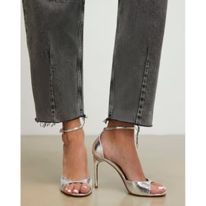 River Island Womens Sandals Silver Closed Back Heeled