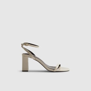River Island Womens Sandals Cream Wide Fit Block Heeled Open Toe