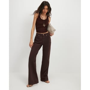 River Island Womens Bootcut Jeans Brown Mid Rise