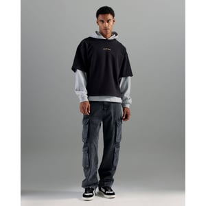 River Island Mens Cargo Jeans Black Loose Fit