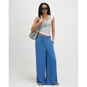 River Island Womens Wide Leg Jeans Blue Paperbag