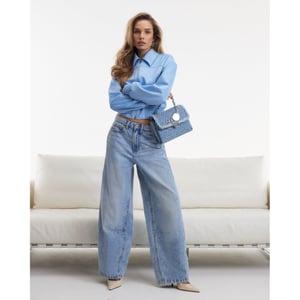 River Island Womens Blue Light Wash Balloon Leg Jeans