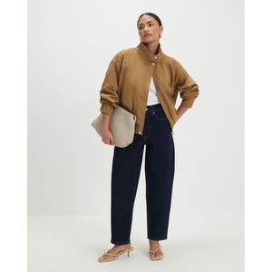 River Island Womens Petite Blue Mid Rise Barrel Leg Jeans