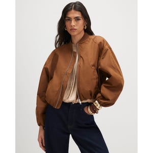 River Island Womens Bomber Jacket Brown Long Sleeve