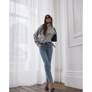 River Island Womens Slim Fit Jeans Blue High Rise Ankle Grazer