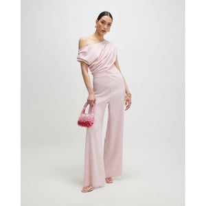 River Island Womens Jumpsuit Pink Asymmetric Drape