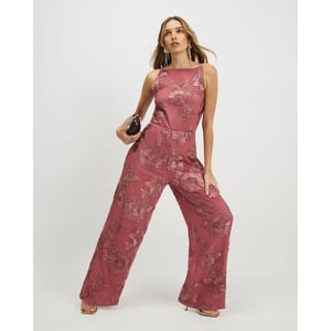River Island Womens Jumpsuit Pink Cornelli Halter