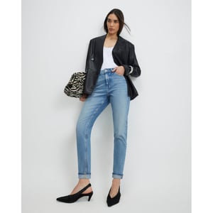 River Island Womens Blue Mid Rise Mom Sculpt Jeans