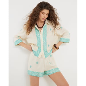 River Island Womens Cream Sequin Embellished Shirt
