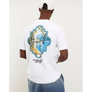 River Island Mens T-shirt White Oversized Fit Fruit Patch