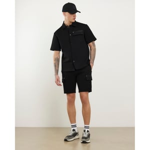 River Island Mens Black Premium Regular Fit Nylon Pocket Shorts