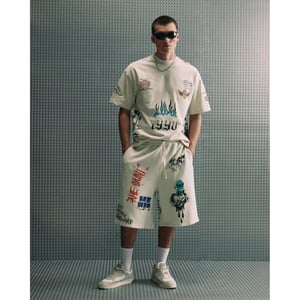 River Island Mens Beige Graffiti Print Jort