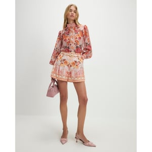 River Island Womens Pink Floral Belted Shorts