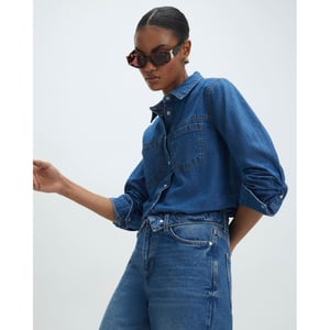 River Island Womens Blue Denim Collared Shirt