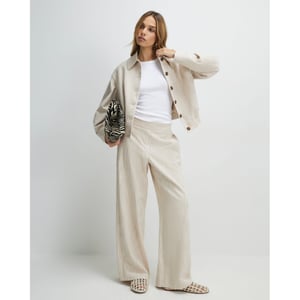 River Island Womens Wide Leg Trousers Beige