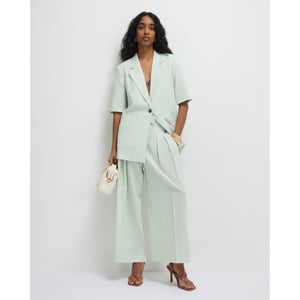 River Island Womens Trousers Green Ankle Grazer Tailored
