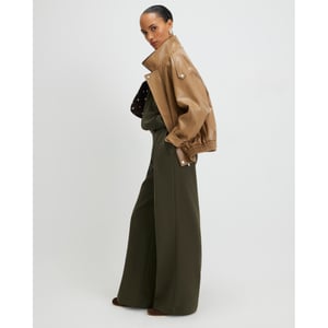 River Island Womens Wide Leg Trousers Khaki Tailored