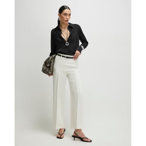 River Island Womens Straight Leg Trousers White Belted