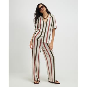 River Island Womens Trousers Cream Crochet Stripe