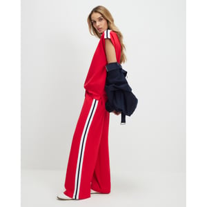 River Island Womens Joggers Red Tape Side Wide Leg