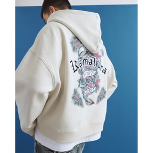 River Island Mens Hoodie Cream Oversized Fit Japanese Kamakura