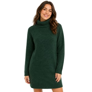 Pieces Turtleneck-trui-jurk voor dames (Trek Groen)