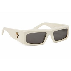 Accessories Palm Angels Yreka Rectangle Sunglasses in White Dark Grey