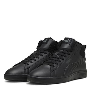 Men's Puma Smash 3.0 Mid Water Resistant Low Top Trainers in Black/Grey