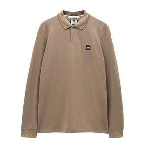Weekend Offender Herenpoloshirt met lange mouwen (Zand)