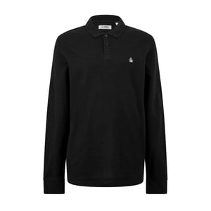 Original Penguin Långärmad polotröja i bomull för herrar (Svart)