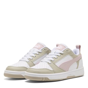 Girls Puma V6 Low Trainers in WhtMvMstDsrtDst