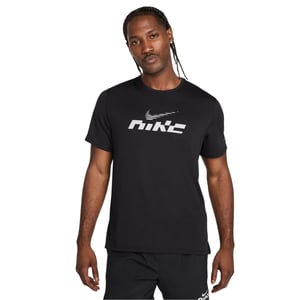 Nike Herr Miler Swoosh Dri-FIT UV Skydd T-Shirt (Svart/Reflekterande)