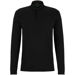Boss Heren Pirol Logo Lange Mouwen Polo Shirt (Zwart)