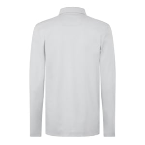 Boss Heren Pirol Logo Lange Mouwen Poloshirt (Lichtgrijs)