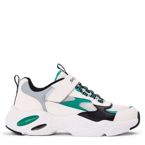 Boys Skechers Staminaairy in White/Green