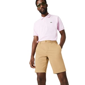 Lacoste Slim-fit gabardine-short voor heren (Beige)