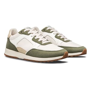 Boys CLAE Low Top Trainers in Olive Off-White